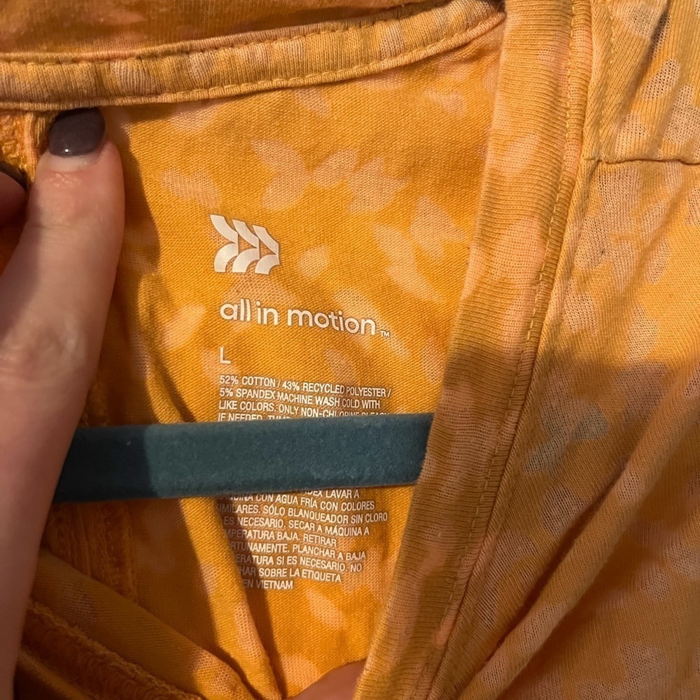 All In Motion Orange Cropped Performance Active Tank Top Size Large - Picture 3 of 4